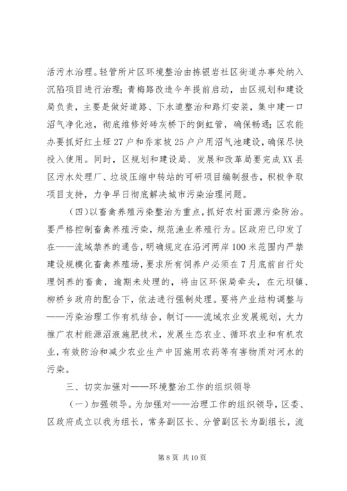 区长在小流域水环境综合治理工作会上的讲话.docx