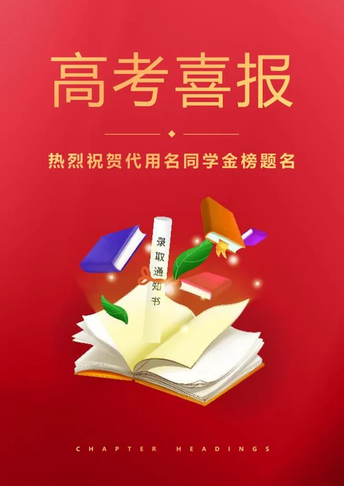 红色书籍高考录取喜报word模板