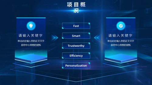 蓝色炫酷未来科技元宇宙人工智能项目汇报通用PPT模板工作总结