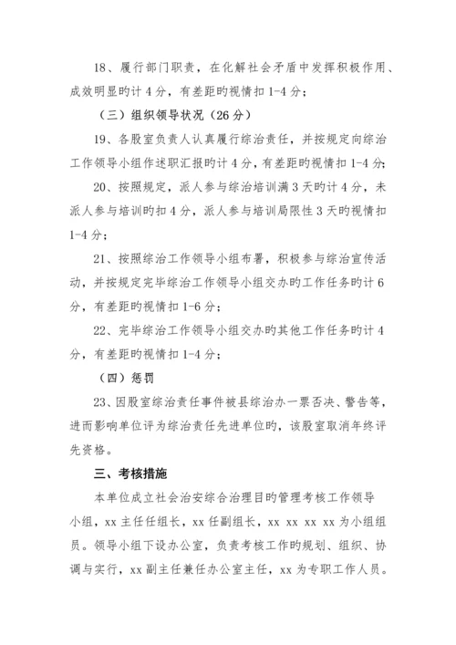 社会治安综合治理工作目标管理考评方案.docx