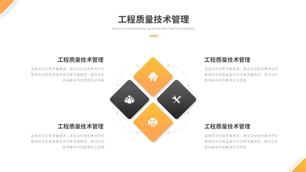简约商务工程部年终总结项目工作总结述职报告ppt模板