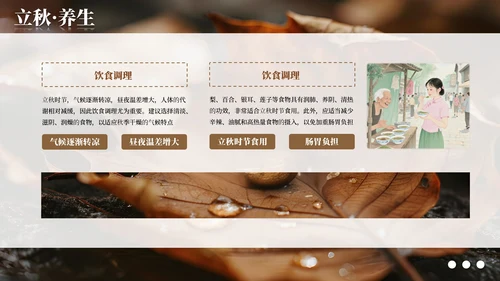 棕色简约商务立秋科普教学课件PPT模板