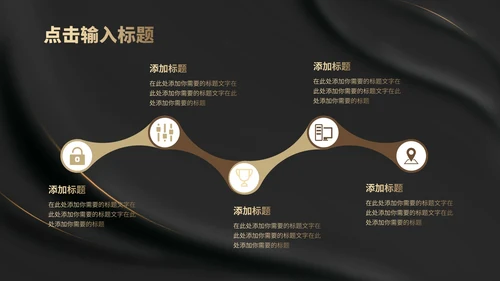黑色纹理风布艺质感职场总结汇报PPT模板