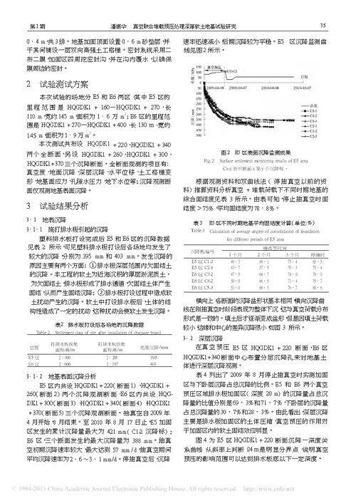 真空联合堆载预压处理深厚软土地基试验研究