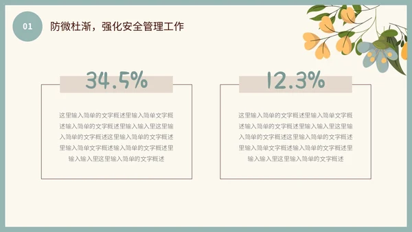 小清新花草蝴蝶幼儿园年终工作总结述职报告计划PPT年终总结
