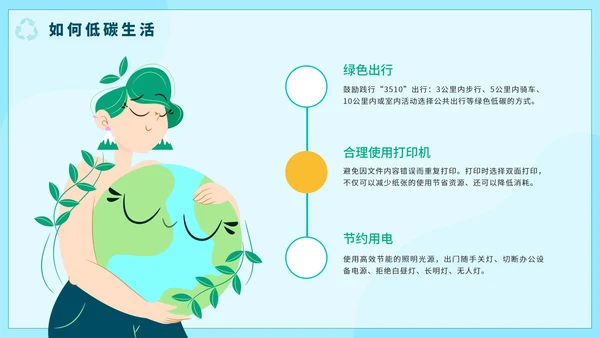 卡通手绘节能减排主题教育PPT模板