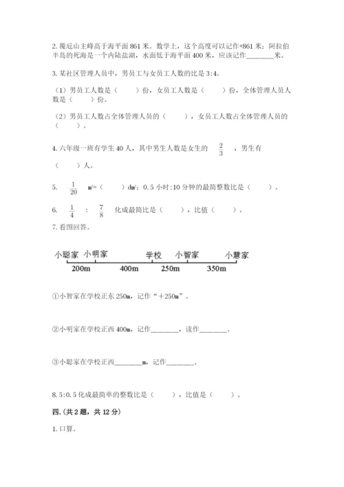 人教版六年级数学小升初试卷及参考答案【能力提升】.docx