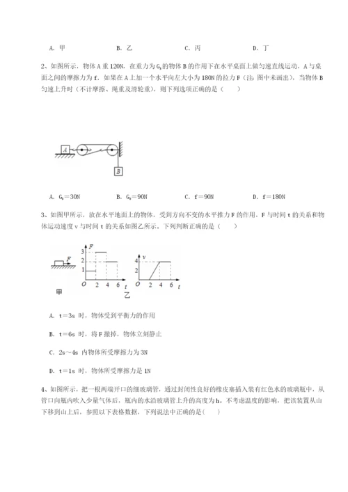 专题对点练习内蒙古赤峰二中物理八年级下册期末考试专题测评试卷（详解版）.docx