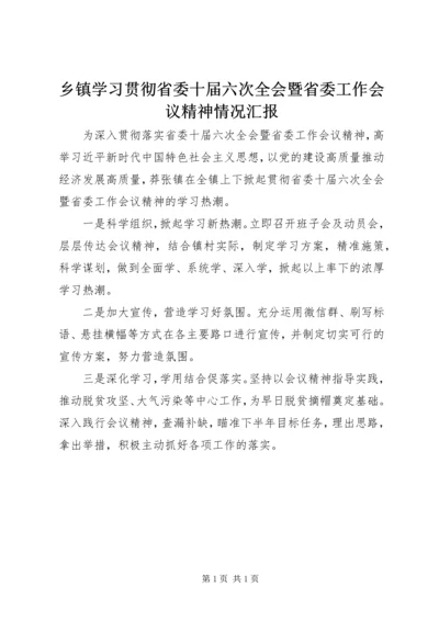 乡镇学习贯彻省委十届六次全会暨省委工作会议精神情况汇报.docx