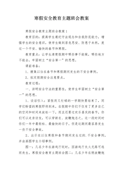 寒假安全教育主题班会教案.docx