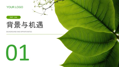 绿色简约风农业PPT模板