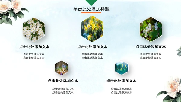 中式水彩画鸟语花香述职报告通用PPT模板