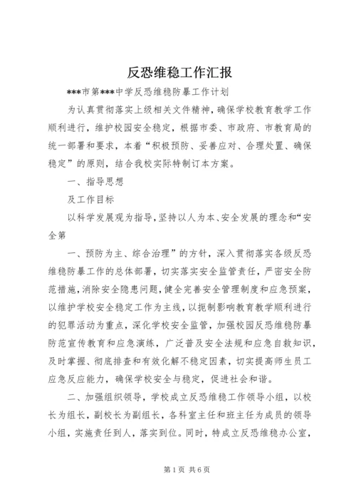 反恐维稳工作汇报 (4).docx