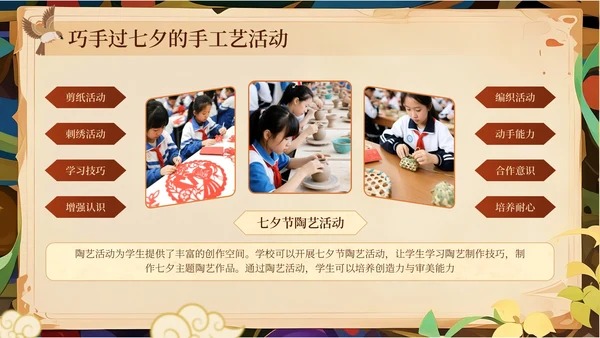 橙黄色中国风七夕节学校传统文化课PPT模板