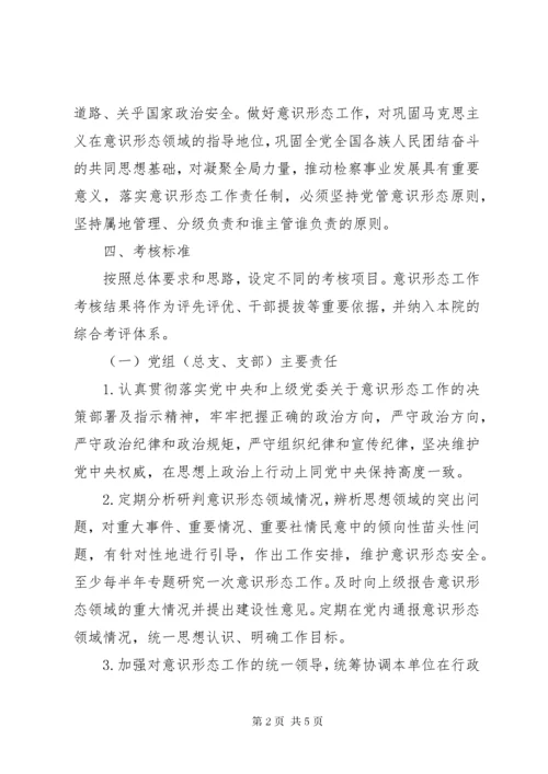 检察机关意识形态工作责任制考核办法.docx