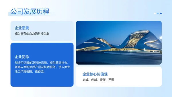 简约图文风蓝色企业品牌宣传商务感PPT模板