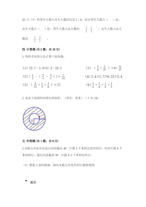 2022六年级上册数学期末测试卷带答案（轻巧夺冠）.docx