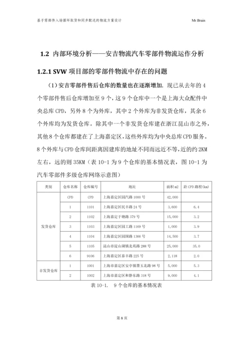 基于零部件入场循环取货和同步配送的物流方案设计-毕业设计论文.docx