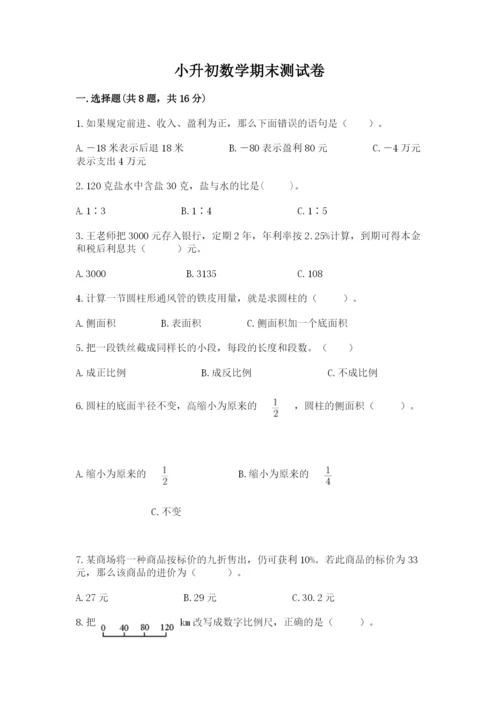小升初数学期末测试卷加解析答案.docx
