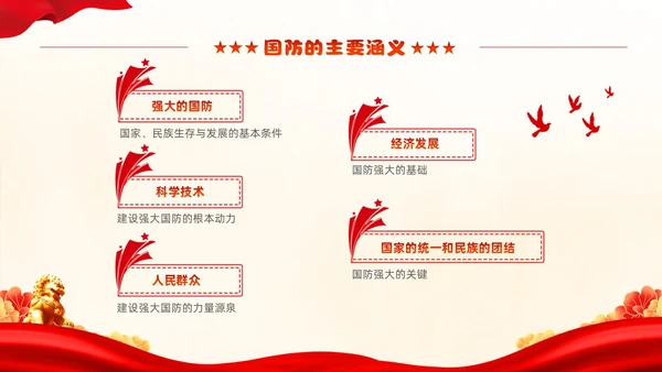 红色动画片头卡通儿童小学生国防教育主题班会PPT国防教育日