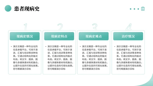 绿色商务风医学病例汇报PPT模板