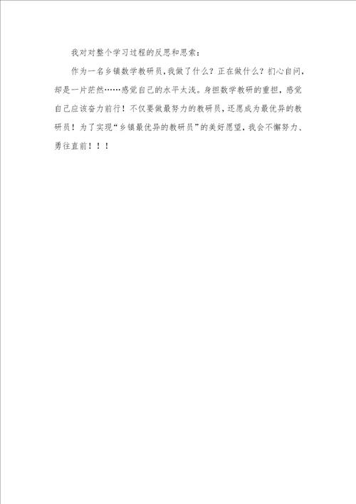 2021年乡镇小学数学教研员培训心得体会