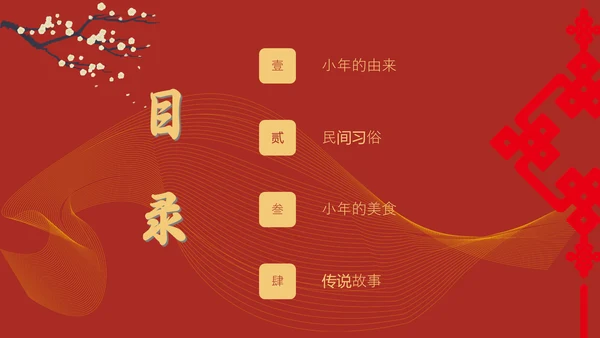 迎年小年灯笼通用PPT模板