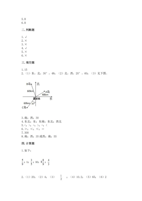 人教版六年级上册数学 期中测试卷带答案下载.docx