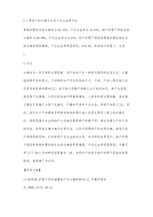 助产护理干预对30例产妇分娩及产后出血的影响.docx