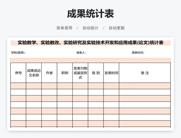 成果统计表