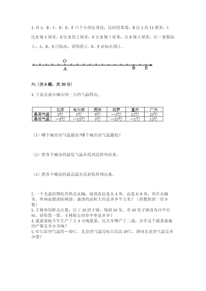 苏教版六年级数学小升初试卷带答案（典型题）.docx