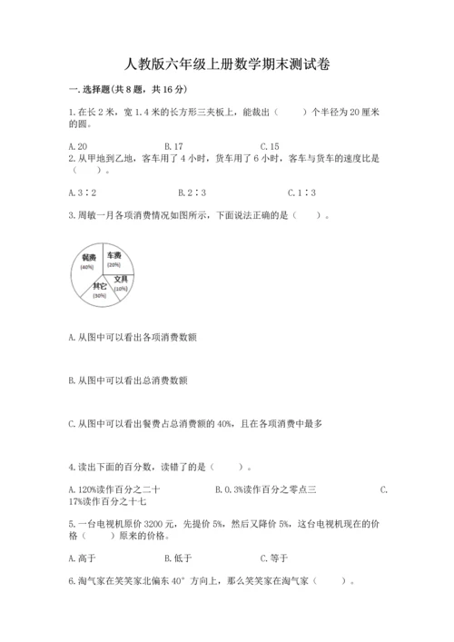 人教版六年级上册数学期末测试卷带答案（预热题）.docx