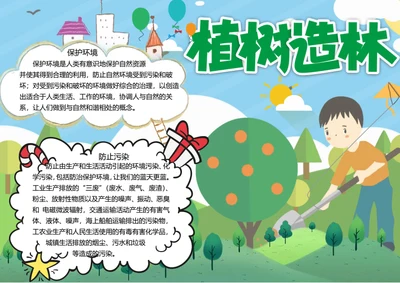 保护环境植树造林word小报