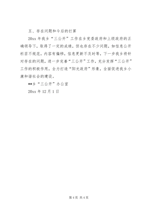 乡镇政府三公开工作总结_1.docx