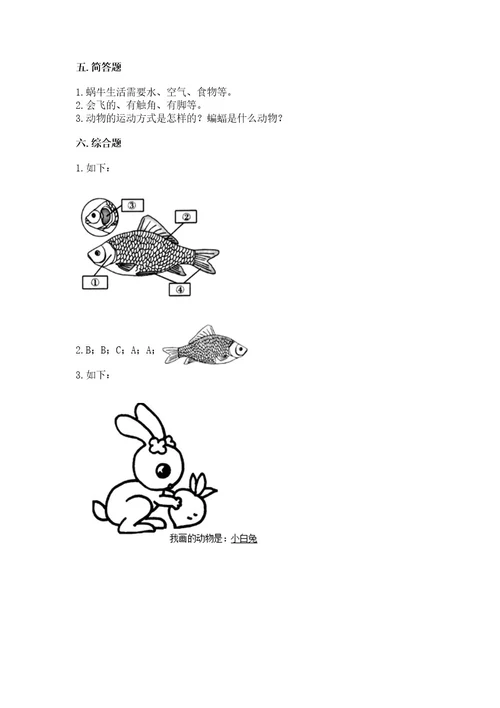 教科版科学一年级下册第二单元《动物》测试卷附完整答案（必刷）