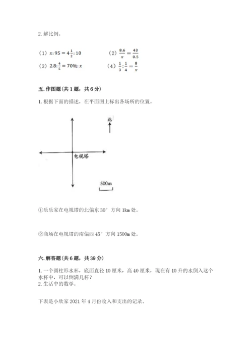 甘德县六年级下册数学期末测试卷（精选题）.docx