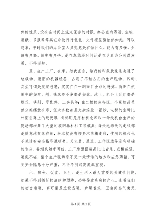 关于公司各部门问题点及改善建议 (3).docx