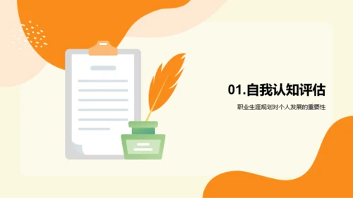 橙色插画职业生涯规划PPT模板