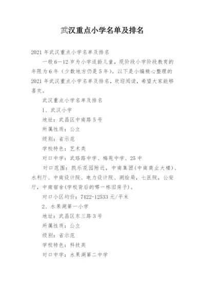 武汉重点小学名单及排名.docx