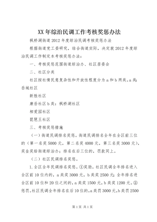 XX年综治民调工作考核奖惩办法 (3).docx