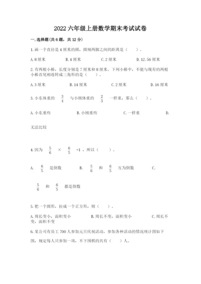 2022六年级上册数学期末考试试卷附答案【精练】.docx