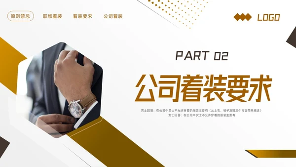 棕色简约着装礼仪培训PPT模板宣传PPT动态PPT
