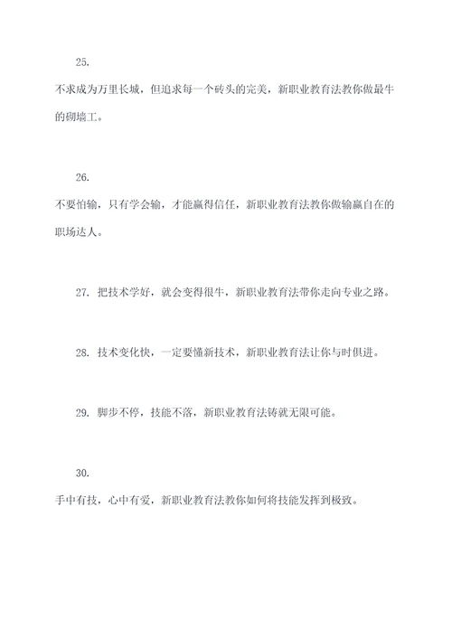 新职业教育法宣传口号