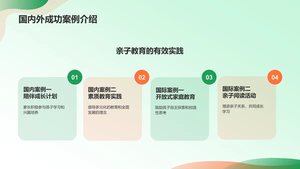 绿色插画风亲子教育PPT模板