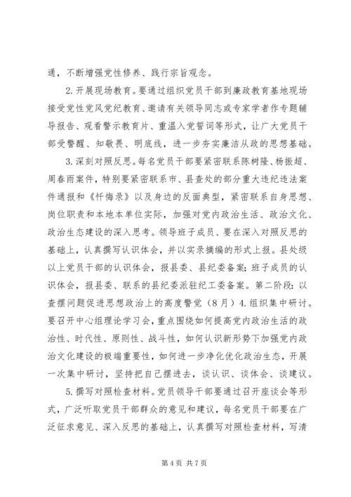 全校党员干部中开展“讲政治、重规矩、作表率”专题警示教育实施方案.docx