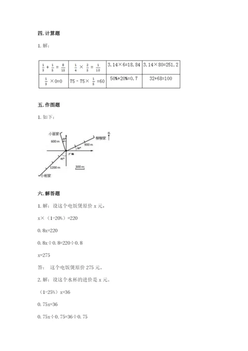 小学数学六年级上册期末测试卷附参考答案【黄金题型】.docx