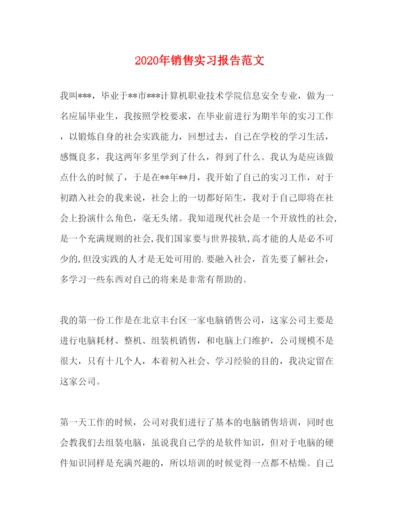 精编年销售实习报告范文.docx