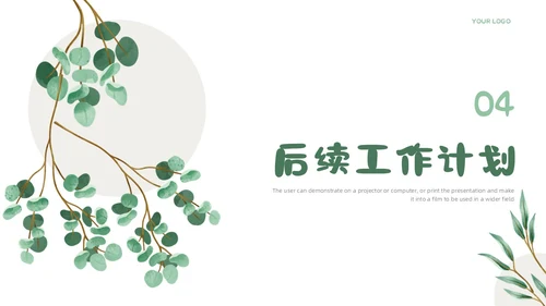 小清新简约工作总结汇报概述