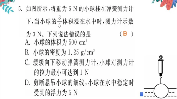 【人教版】物理八年级下册 第10章 自我测评 习题课件