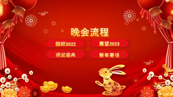 2023春节联欢会开门红颁奖盛典ppt